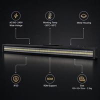 Projecteur Stroboscopique 720 LED 48+24 Segments DMX512 RGBW pour Scène, Effet de Chasse Lumineuse, DJ, Fête, Concert, Bar, Disco, 300W, Dimmable, Suspendu
