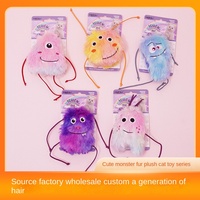 Jouets à mâcher en peluche pour chat, en gros, nouveaux, rose, violet, bleu, jaune, dessin animé, forme de monstre mignon, remplis de catnip, taille moyenne