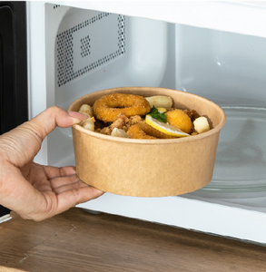 Pabrik grosir mangkuk kertas Kraft sekali pakai dengan tutup untuk sup panas pengemasan makanan cepat saji - Product Image 3