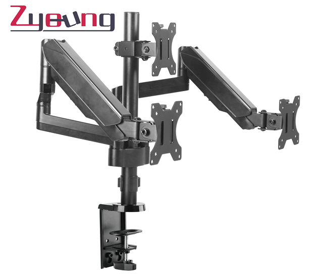 Economic Gas Spring Triple Monitor Arm Stand Adjustable Monitor Holder Mount Bracket for Three-screen
