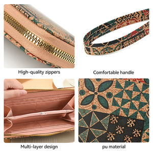 Femmes nouveau Style ethnique multifonctionnel longue fermeture éclair embrayage rétro <span class=keywords><strong>Portable</strong></span> liège fleur <span class=keywords><strong>porte</strong></span>-carte RFID téléphone argent <span class=keywords><strong>porte</strong></span>-<span class=keywords><strong>monnaie</strong></span> - Product Image 5