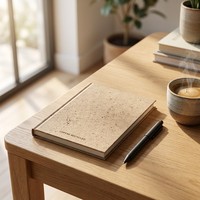 Cuaderno de Papel Reciclado Personalizado con Tapa Dura, Diario con Papel de Café, Bloc de Notas para la Oficina, Registro Diario