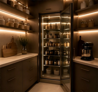 Ensemble de meubles de chambre à coucher de luxe personnalisable, design haut de gamme pour villa, lit double capitonné, lit king size, armoire de cuisine