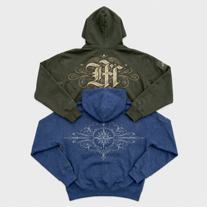 Sweat à capuche personnalisé OEM brodé, bleu premium, avec appliqué étoile spatiale, coupe oversize, streetwear, logo design, haute qualité, pour homme - Product Image 2