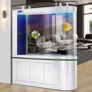 <span class=keywords><strong>Aquarium</strong></span> Rectangulaire Transparent Écologique et Économe en Énergie avec Verre Ultra-Clair, Filtration Supérieure, Éclairage LED et Vidange à un Clic - Product Image 1