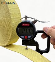 Sangle en Aramide/Kevlar 60*2.0 mm (2.36*0.079 po) personnalisable, résistante au feu et aux coupures, pour levage industriel et sécurité incendie