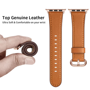 Correa de Cuero Genuino de Primera Calidad para <span class=keywords><strong>Apple</strong></span> <span class=keywords><strong>Watch</strong></span> S11/10/9/8/7 Ultra3 <span class=keywords><strong>SE</strong></span> 42mm <span class=keywords><strong>40mm</strong></span> 30mm 41mm 45mm 46mm 49mm - Product Image 3