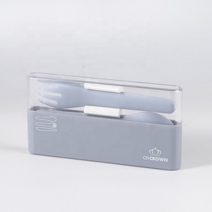 Eco-friendly plastic spoon fork knife set travel camping plastic kitchen utensil for back to school gift promotion OEM Cncrown