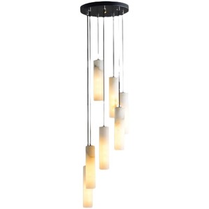 Copper Marble Chandelier 7 Heads <b>Led</b> <b>Lights</b> Round Black Pendant <b>Light</b> For Villa Courtyard Apartment - Product Image 5