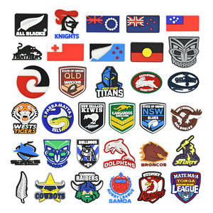 Breloques de chaussures en gros NRL AFL, drapeau des îles Cook, aborigène, maori, australien, décoration de chaussures AFL, breloque NZ NRL cro - Product Image 1
