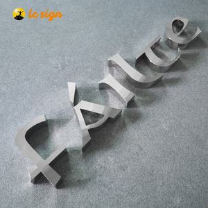 Vendite calde a specchio <span class=keywords><strong>in</strong></span> acciaio inox lucidato lettere <span class=keywords><strong>in</strong></span> <span class=keywords><strong>metallo</strong></span> 3D segnaletica per ufficio decorazione della <span class=keywords><strong>parete</strong></span>, segno di ricezione - Product Image 4