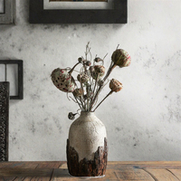 Vase de table en céramique artisanal peint à la main, style antique, léger et écologique, pour décoration florale sèche en restaurant