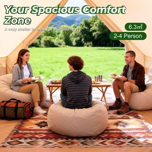 Carpa Inflable Portátil Impermeable de PVC Oxford Grande para 2/4 Personas, Tres Estaciones, con Puerta Única y Espacio para Estufa - Product Image 5