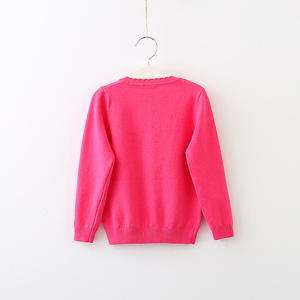 Pull cardigan pour enfants de style coréen, couleur rose, à pois brillants, fabriqué en Chine - Product Image 3