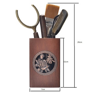 Service à thé en bois d'ébène pour six personnes, accessoires de thé Kung Fu en bois de rose, forme rectangulaire, pour cérémonie du thé - Product Image 2