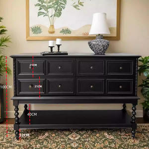 لوح جانبي عصري أسود من خشب البلوط على الطراز الأمريكية متين لغرفة المعيشة ومدخل البهو في شقة صغيرة - Product Image 2