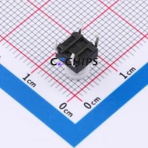 TSA06131-080B332CA-002E Tactile Switch Through hole-4P,6.1x6.1mm Switch Single Pole Single Throw Round Button 1.8N 6.1mm - Product Image 2