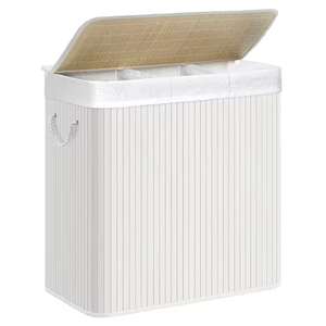 ตะกร้าไม้ไผ่สำหรับซักผ้าแบบมีฝาปิดสำหรับ150L ตะกร้าซักผ้าสกปรก - Product Image 3