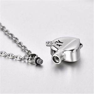 Acier inoxydable flèche de Cupidon visant <span class=keywords><strong>coeur</strong></span> pendentif personnalisé collier cendres souvenir mémorial médaillon animal urne bijoux urnes crémation - Product Image 2