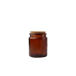 200ml 8oz Amber Green Clear Glass Candle Jar with Cork <b>Lid</b> Reusable Eco-Friendly Christmas Candle Vessel on Sale - Product Image 1