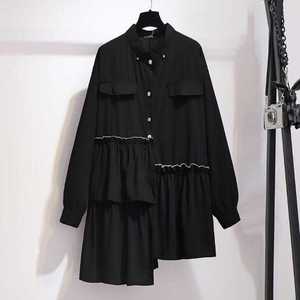 2023 <span class=keywords><strong>donna</strong></span> di grandi dimensioni grasso primavera e autunno grasso moda irregolare <span class=keywords><strong>camicia</strong></span> retrò <span class=keywords><strong>camicia</strong></span> ampia a maniche lunghe - Product Image 2