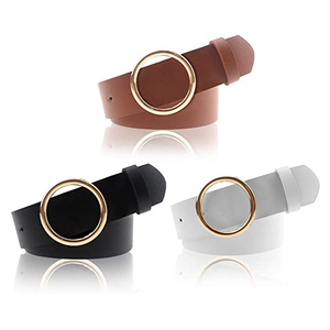 Giao Hàng Nhanh Chóng Bán Buôn New PU Da Thắt Lưng Sang Trọng Vòng Pin Khóa Phụ Nữ Dresses Trang Trí Vành Đai Da - Product Image 1