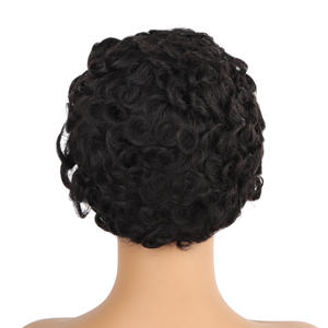 Orientfashion venta al por mayor Pixie rizado encaje Frontal pelo 100% Peluca de cabello humano - Product Image 2