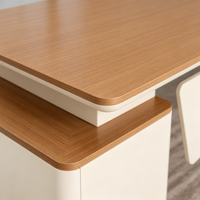 Meuble de bureau commercial moderne en bois avec étagère latérale et rangement, modèle OEM d'usine en gros, garantie 5 ans