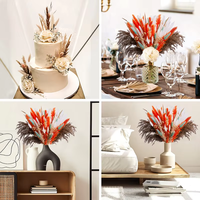 Offre Spéciale – Bouquet de Fleurs Séchées Style Bohème de Haute Qualité : Herbe de Lapin, Gypsophile et Petite Herbe de la Pampa pour Noël