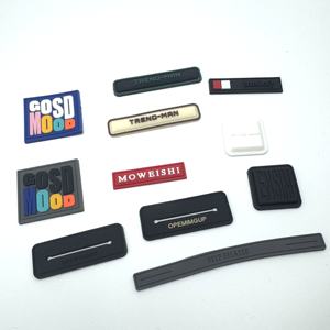 ملصقات مخصصة من البي في سي الناعم للملابس والحقائب، شعارات مطاطية ثلاثية الأبعاد منقوشة، علامات تجارية شخصية قابلة للغسل من السيليكون - Product Image 3