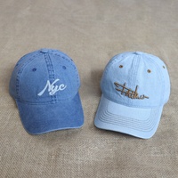 Casquettes décontractées vintage en jean délavé avec logo brodé personnalisé, à visière incurvée, 6 panneaux, non structurées, style « Dad Hat » – Meilleures ventes