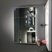 WJL Meuble-lavabo mural de luxe en acier inoxydable de 120 cm avec vasque en céramique intégrée et armoire miroir LED anti-buée