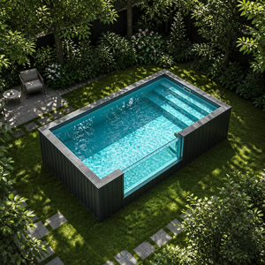 Piscina Comercial de Fibra de Vidrio de 20 y 40 pies con Cubierta de WPC, <span class=keywords><strong>Jacuzzi</strong></span> Exterior, Piscina Elevada - Product Image 2