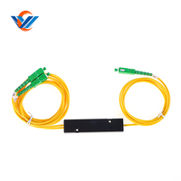 Acoplador Divisor FBT de 2.0mm 1*2 con Caja ABS y Conector SC APC para Redes de Fibra Óptica FTTH 4G LAN Cableada