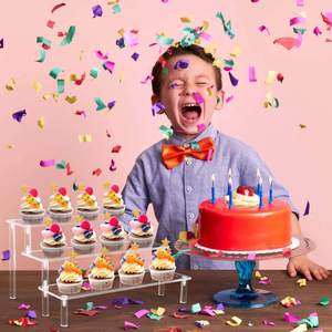 아크릴 보석 향수 저장 디스플레이 랙 투명 3 레이어 라이저 아크릴 피규어 장난감 사다리 디스플레이 랙 - Product Image 5