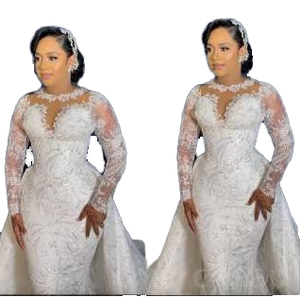 S1293A 2025 New Fashion High Quality Style Neck Light Latest Muslim Bridal Gowns Wedding Dress - Product Image 4