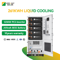 Armoire extérieure BESS à refroidissement liquide 261 kWh, onduleur 125 kW, batterie LiFePO4 pour l'énergie solaire commerciale et industrielle