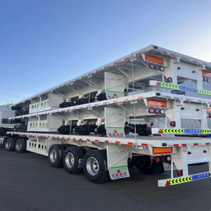 Nouveau produit 3 unités 40 pieds semi-remorque à plat 30 pieds 40 pieds 20 pieds transport de conteneurs d'exportation avec 12 serrures tournantes en vente - Product Image 1