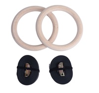 Supplying Real Wooden Gym Rings with Colorful Strap