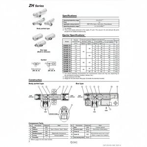 SMC Pneumatics Vacuum Ejector ZH13DSA-08-10-10 <b>Material</b> <b>Handling</b> Equipment Part - Product Image 1