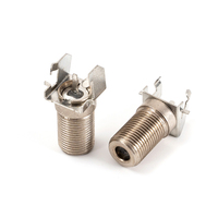 Conector tipo F Sistema británico Montaje en borde de codo Todo el conector hembra F de cobre