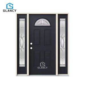 Les portes <span class=keywords><strong>en</strong></span> verre <span class=keywords><strong>d</strong></span>'art américain blanc et <span class=keywords><strong>en</strong></span> <span class=keywords><strong>bois</strong></span> <span class=keywords><strong>massif</strong></span> sont utilisées pour l'<span class=keywords><strong>entrée</strong></span> principale de la villa - Product Image 6
