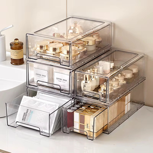 Bán Buôn Rõ Ràng Nhựa Ngăn Kéo Tổ Chức Thiết Lập Stackable Chống Bụi Máy Tính Để Bàn Son Môi Nước Hoa Tổ Chức Mỹ Phẩm Ngăn Kéo Lưu Trữ Hộp - Product Image 2