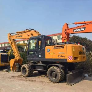 Excavatrice sur pneus Robex 210 d'occasion de Corée du Sud HYUNDAI 210W-7/210w -9 en bon état, composants principaux : moteur, pompe - Product Image 5
