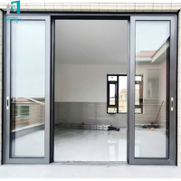 Porte coulissante double en aluminium à ouverture flexible pour grand balcon, entrée et passage design