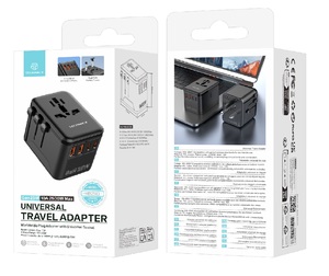Adaptador de Viaje Techancy Altamente Recomendado, Portátil, Universal, Ligero, de 25 W, 2 Tipo-C, 2 USB, con Logotipo - Product Image 5