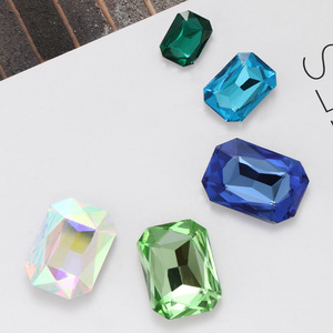 Accesorios de cristal rectangulares, octogonales, con base puntiaguda e irregulares para decoración de fundas de teléfono y prendas de vestir - Product Image 3