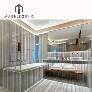 Идея для дизайна ванной комнаты, плитка из белого мрамора marmara equator