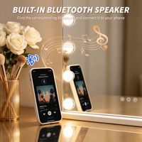 Specchio Hollywood Smart Bluetooth con 15 Lampadine Dimmerabili, Specchio Professionale per Trucco con Altoparlanti Bluetooth per Camera da Letto