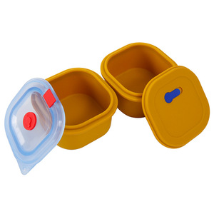 Square Silicone Lunch Box With Lid Durable Light Travel Food Storage Container Bento Box Portable Outdoor Use - Product Image 2